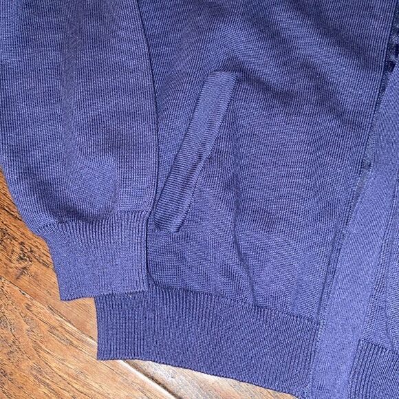 Men’s navy blue full zip sweater - Picture 3 of 3